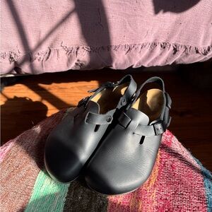 Birkenstock Black Leather Mules
